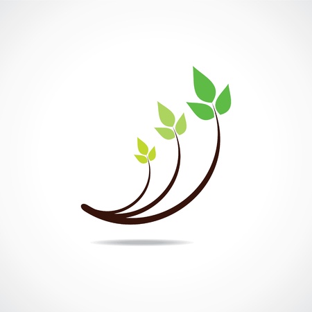 Green leaf logo design symbol stock vectorのイラスト素材