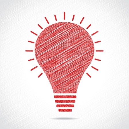 Red sketch bulb design stock vector のイラスト素材