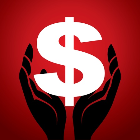 Dollar in handのイラスト素材