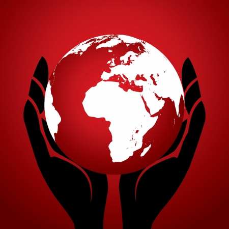 earth in handのイラスト素材
