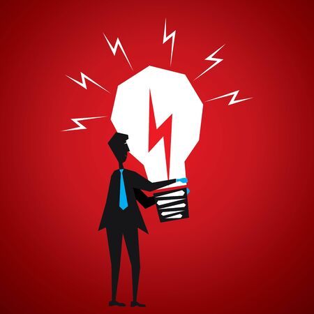 men take big idea bulb stock vectorのイラスト素材