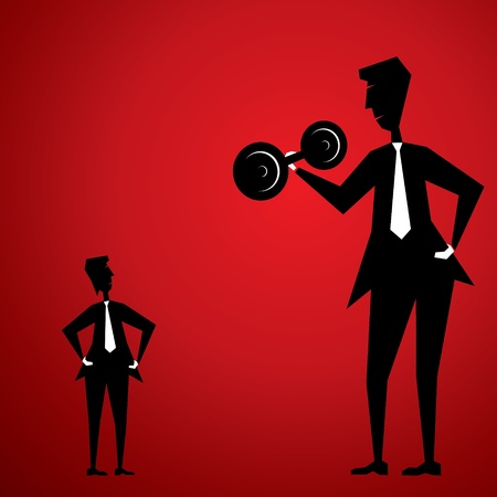 big men show power to small men stock vectorのイラスト素材