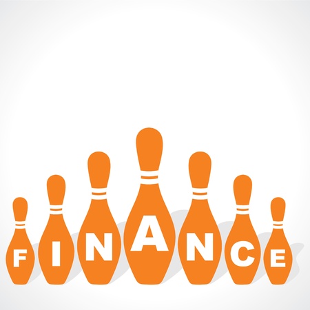 bowling pins make finance word stock vectorのイラスト素材