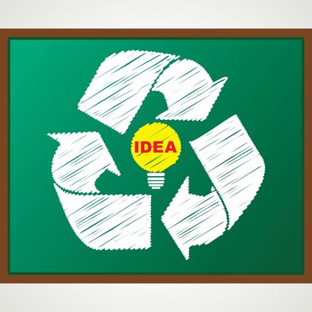 recycle symbol with bulb sketch stock vectorのイラスト素材