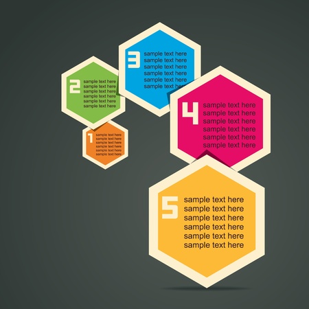 colorful infographic hexagon stock vectorのイラスト素材
