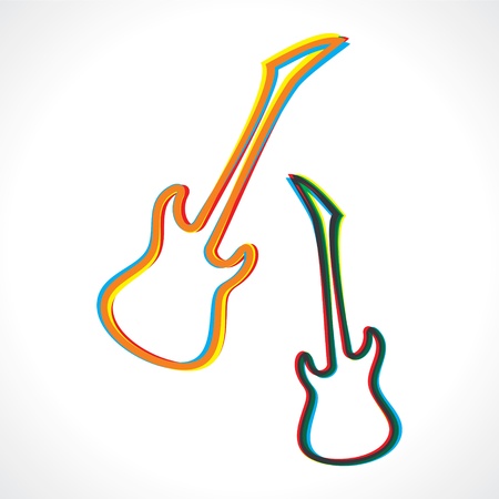 Abstract colorful guitar design stock のイラスト素材