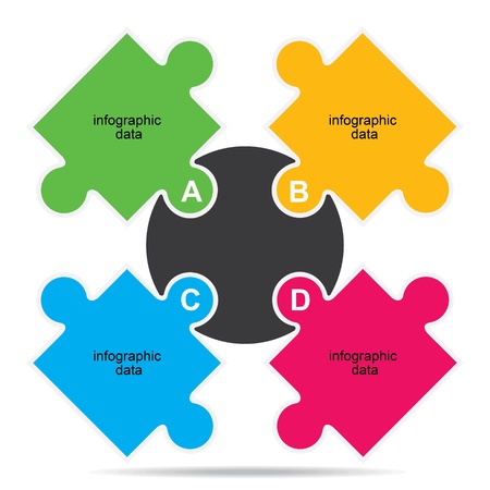 colorful puzzle infographic background stock vectorのイラスト素材