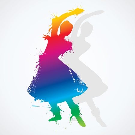 illustration of colorful Indian classical dancer stock vectorのイラスト素材