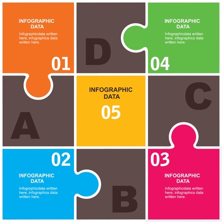 creative puzzle infographic backgroundのイラスト素材