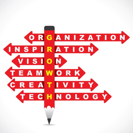 business word on red pencil with directional arrow stock vectorのイラスト素材