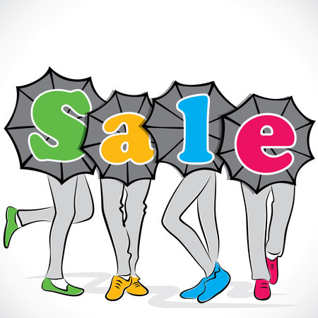 abstract fashion lady with sale word stock vectorのイラスト素材