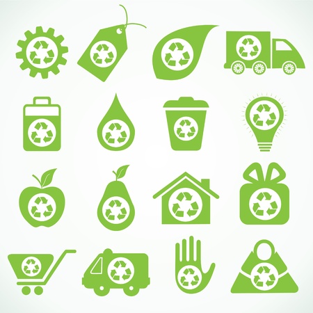 20 eco icons stock vectorのイラスト素材