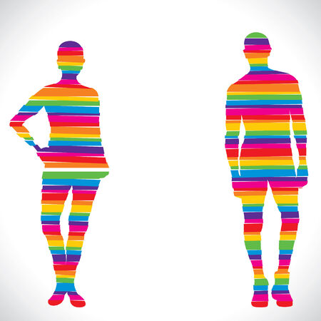 color couple design with strip stock vectorのイラスト素材