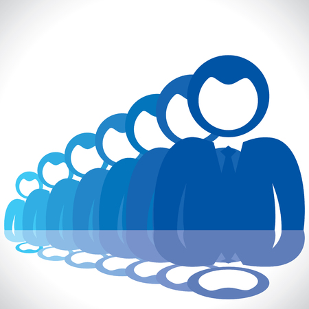 blue businessmen in row stock vectorのイラスト素材