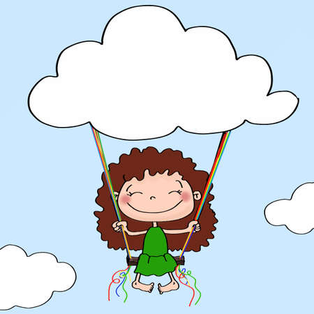 swinging girlのイラスト素材