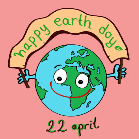 Happy Earth Day iconのイラスト素材
