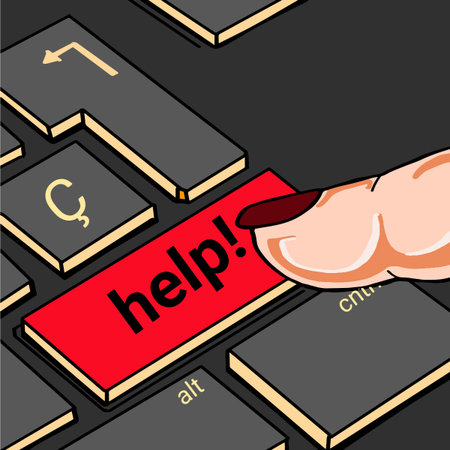 Finger and computer keyのイラスト素材