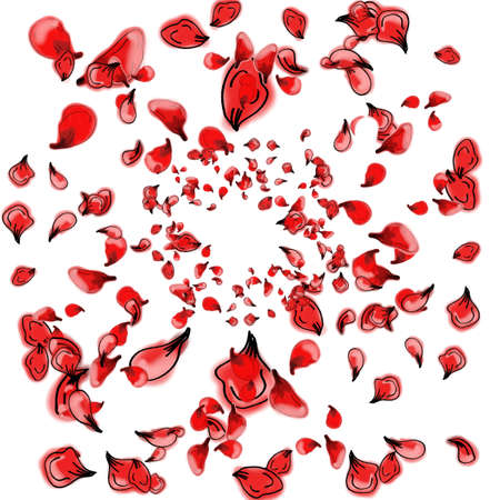 rose petal illustration.のイラスト素材