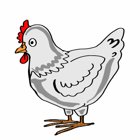 cute chicken iconのイラスト素材