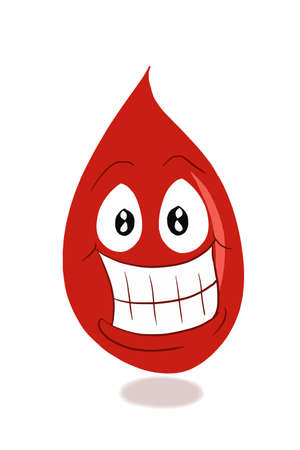 Cartoon ,funny, characters drop blood ,smiling face, illustration drawing.のイラスト素材