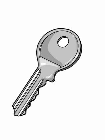 Key ,illustration ,cartoon, white background.のイラスト素材