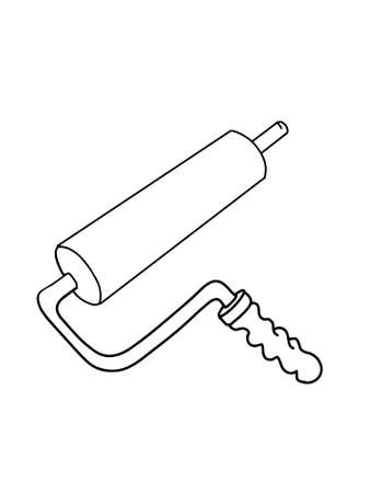 Cartoon ,wall brush illustration line drawing.のイラスト素材