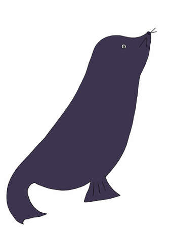 cute cartoon monk seal animal illustrationのイラスト素材