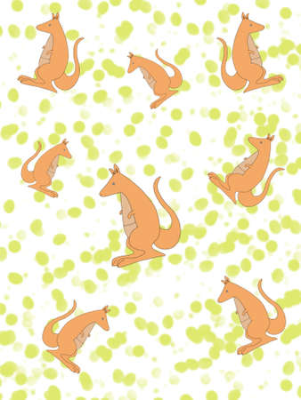 kangaroo pattern backgroundのイラスト素材