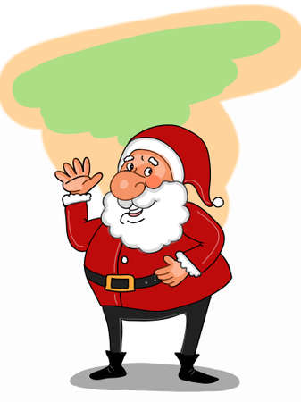 funny Santa Claus ,characters watching tv, pink background illustration.のイラスト素材