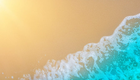 Tropical beach with turquoise ocean wave. Summer vacation backgroundの写真素材