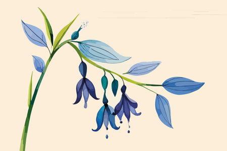 Illustration of a bouquet of blue flowers on a light backgroundのイラスト素材