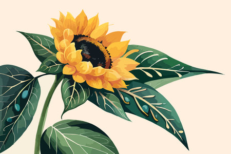 Sunflower vector illustration. Sunflower vector illustration. Sunflower vector illustrationのイラスト素材