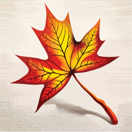 Autumn maple leaf on a wooden background. Vector illustration. Eps 10のイラスト素材