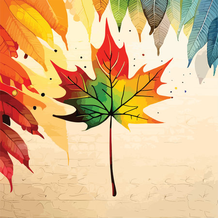Autumn background with colorful maple leaves. EPS 10 vector file included