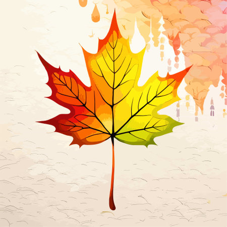 Autumn background with maple leaf. Vector illustration for your design.のイラスト素材