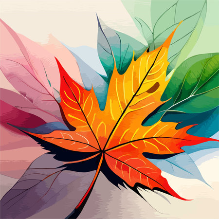 Autumn background with maple leaf. Vector illustration for your design.