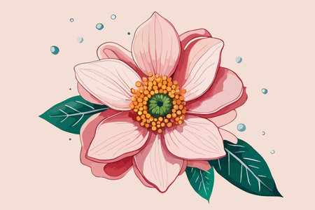 Flower design over beige background, vector illustration eps10のイラスト素材