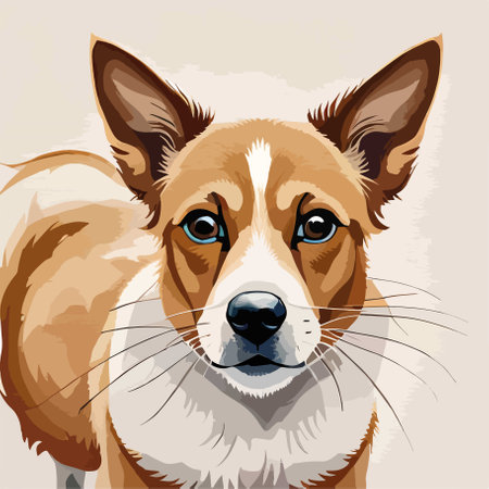Portrait of a welsh corgi dog. Vector illustration.のイラスト素材