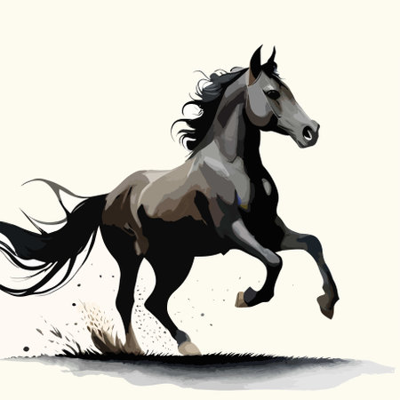 Horse running in the wind. Vector illustration for your design.のイラスト素材