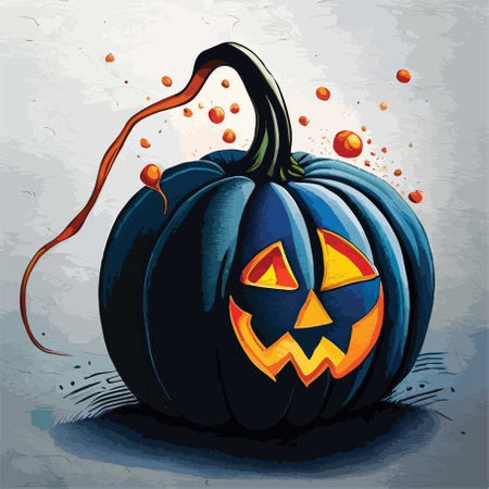 Halloween pumpkin with scary face. Vector illustration for your design.のイラスト素材