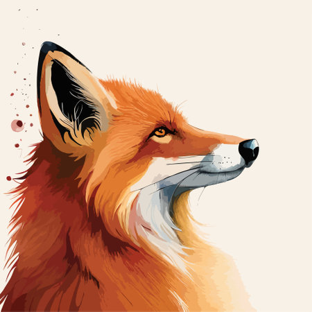Vector portrait of a red fox. Vector illustration of a wild animal.のイラスト素材