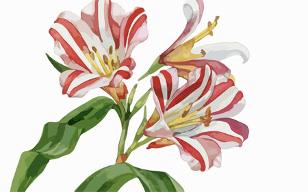 Illustration of Alstroemeria flowers on a white background.のイラスト素材
