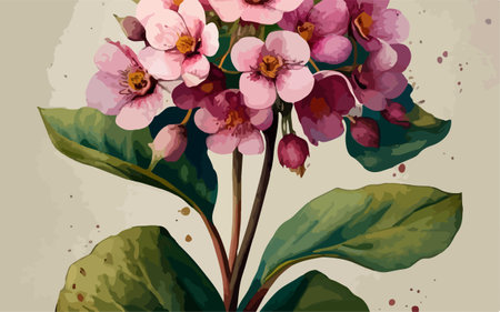 Illustration of a bouquet of pink flowers in watercolor styleのイラスト素材