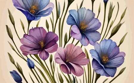 Vintage hand drawn crocus flowers. Vector illustration in retro style.のイラスト素材