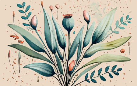 Bouquet of flowers. Hand-drawn watercolor illustration.のイラスト素材