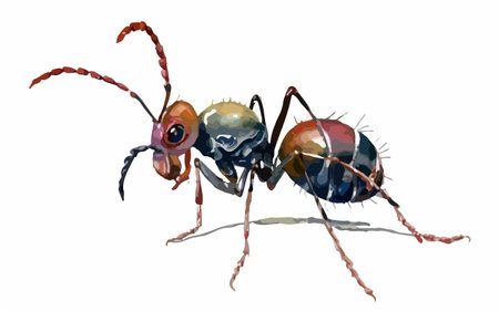 Illustration of an ant on a white background - digitally generated imageのイラスト素材