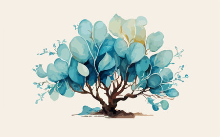Abstract tree in watercolor style. Vector illustration for your design.のイラスト素材