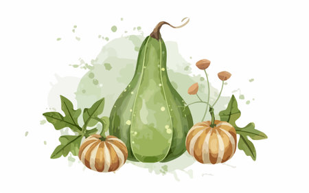 Pumpkin vector illustration. Cucurbita maximaのイラスト素材