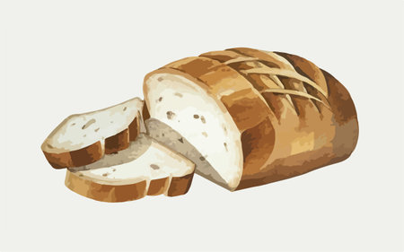 Sliced bread. Vector illustration of a loaf of bread.のイラスト素材