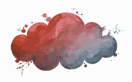 Abstract grunge cloud with watercolor splashes. Vector illustration.のイラスト素材
